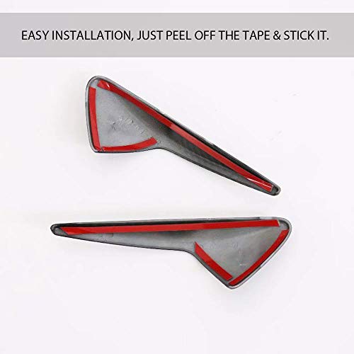 CoolKo Car Front Side Signal Turn Lamp Cover Trim Exterior Decoration Compatible with Model X, S, 3 [ 2 Pieces - Carbon Fiber Pattern ] - Thumbnail 5