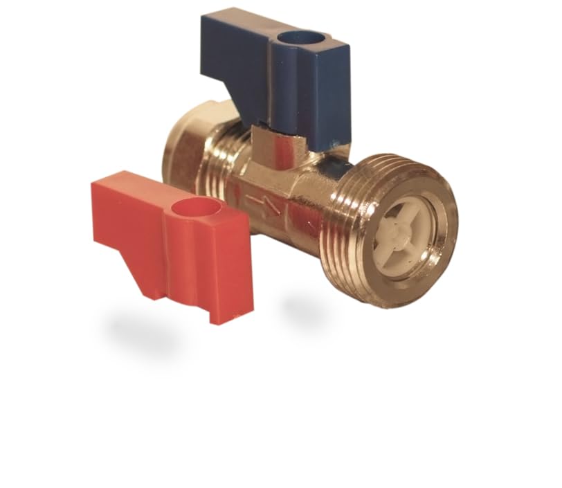 UKDD® 15mm x 3/4" Straight Washing Machine Tap c/w Check Valve, Dishwsher Applianses Valve
