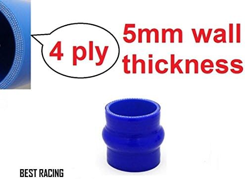 Blue 3 1/2"(3.5") Straight Hump Silicone Hose Coupler 89mm Radiator Turbo Pipe