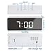 K Kwokker Digital Clock Mirror LED Alarm Clock Safe Round Corner w/Dimmer, Snooze, Temperature, Night Display for Home, Bedroom, Bedside, Office, Desktop, Travel, Battery, USB Cable, Electric