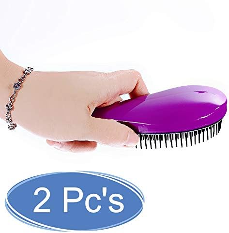 ADONIZ DETANGLER HAIR BRUSH WITH HANDLE (BUY 2 Pc's @, PURPLE)