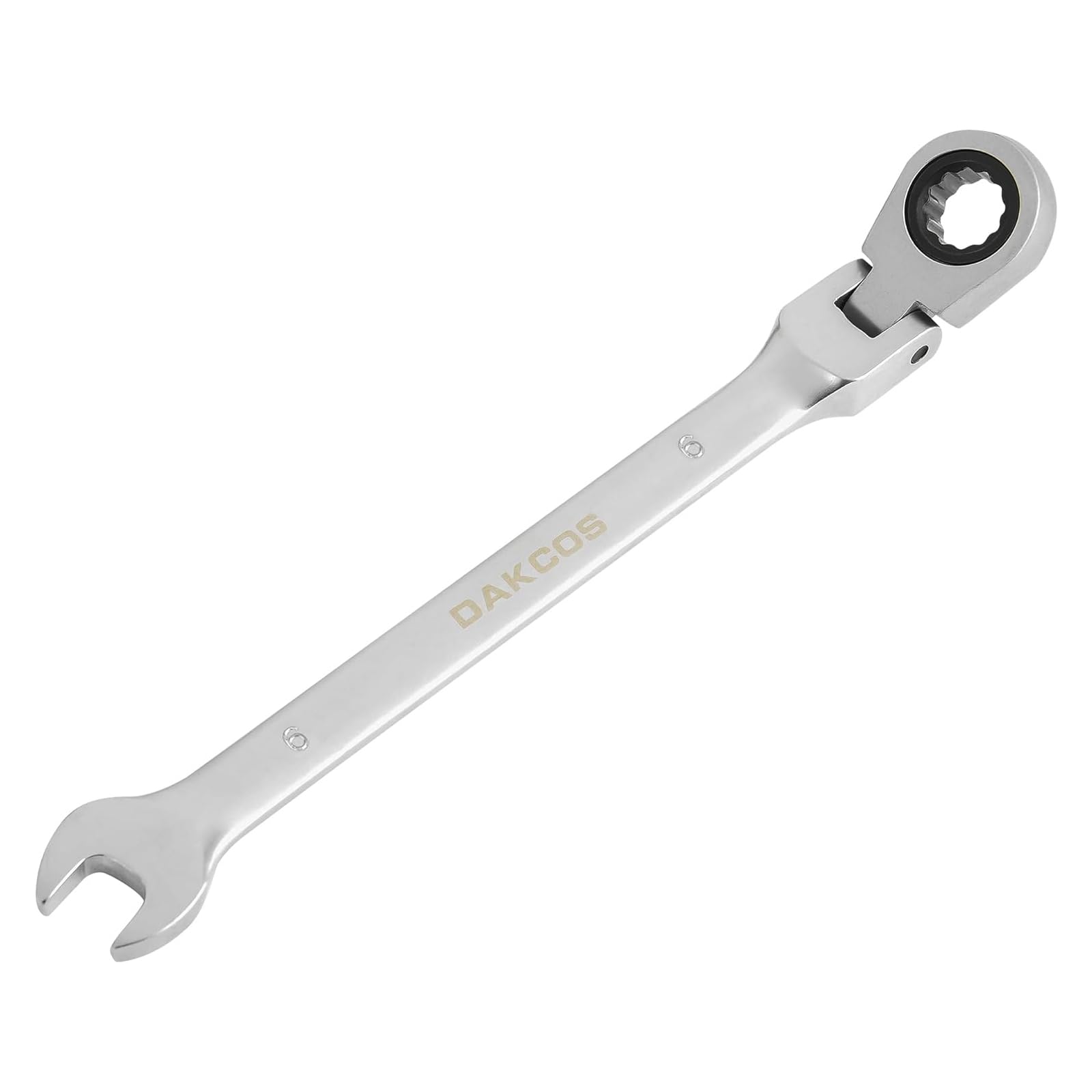DAKCOS 6mm Flexible Head Spanner Dual Heads Ratchet Combination Wrench Spanner Chrome Vanadium Steel