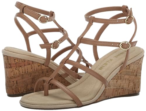 ANNE KLEIN WOMEN’S SANDY WEDGE SANDAL, TAN, 9