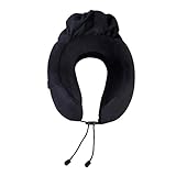 Kingta U Shape Travel Neck Pillow,Portable Memory Foam Airplane Pillow,Ergonomic and Washable Cover,Perfect for Camping,Studying,Traveling and Working (Black)