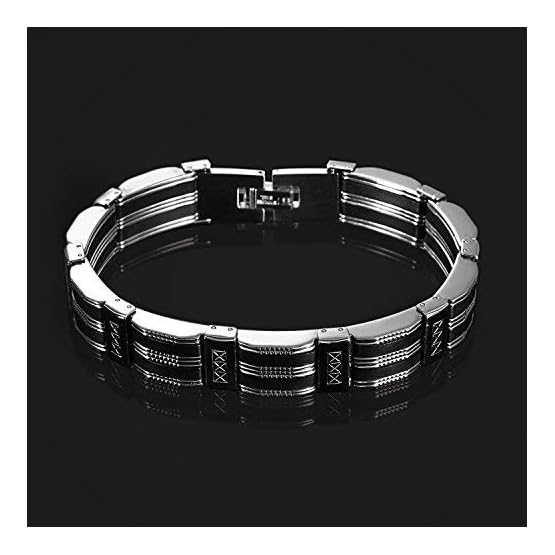 Pulsera Oidea de cadena de bicicleta para hombre, de acero inoxidable, 13 mm de ancho, para el motorista, pulsera gruesa de muñeca izquierda de eslabones, pulida, color negro, plata y oro - Imagen 6