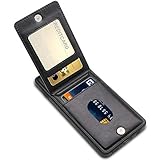 LakiBeibi Galaxy S10 Case, Galaxy S10 Card Holder Case, Premium Leather Folio Flip Galaxy S10 Wallet Case with Credit Card Slots Shock-Absorbing Protective Case for Samsung Galaxy S10 (2019) - Black