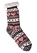 Dosoni Women's Winter Fuzzy Slipper Socks Non Slip Soft Cozy Fleece Lining Knit Thick Warm Christmas Socks (Gray/Pink)
