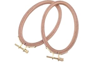 BWRMHME 6 X 4 Inch Oval Embroidery Hoops Hand Quilting Hoops Ellipse Cross Stitch Hoop Craft Tool- 16X10 cm (2PCS/Pack)