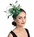 SAFERIN Fascinators Hat Sinamay Flower Mesh Feathers St.Patrick's Day Fascinator and a Clip Tea Party Headwear for Girls and Women (TA2-Green)