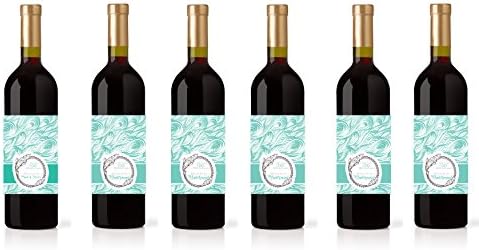6 PACK WINE LABELS. BRIDESMAID PROPOSAL. WILL YOU BE MY BRIDESMAID. BACHELORETTE. BRIDAL SHOWER. Maid of honor gift, Bridesmaid gifts, Stickers for wine bottles. (Aqua Green)