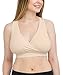 Soft French Terry Nursing Sleep Bra for Maternity / Breastfeeding (Small, Nude)