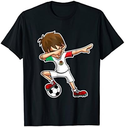 Dabbing Soccer Boy Mexico Jersey Shirt Mexican Football Kids T-Shirt