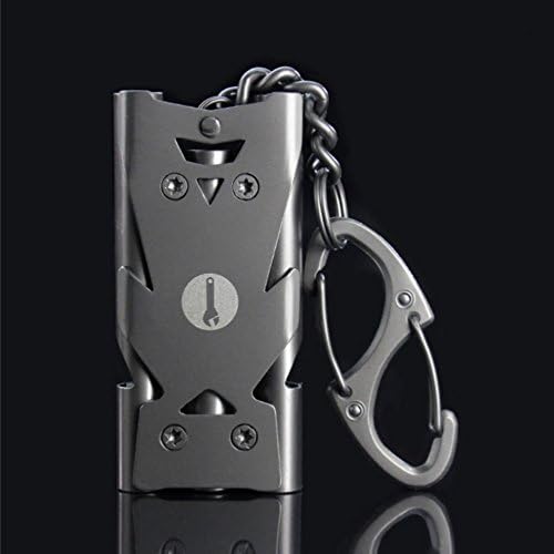 SIXTOY Stainless Steel Triple Tubes Whistle with Key-ring for Boating Camping Hiking Hunting Emergency Survival Rescue Signaling