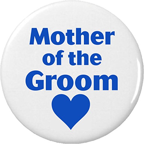 Mother of the Groom Blue Heart 2.25' Large Button Pin Wedding Bridal Party