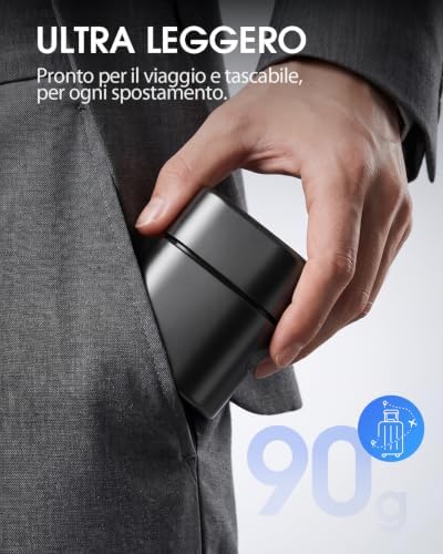 Rasoio Elettrico Barba Uomo, Mini Shaver da Viaggio Compatto 90g