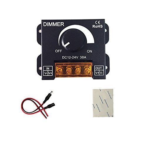 pwm dimmer 12V 24V 30A LED Dimmer Controller for Single Color LED Strip Lighting Lamp Ribbon Light Black Button Control Brightness (New Style )