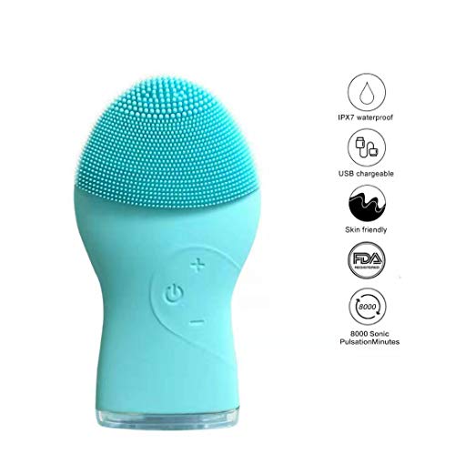 Facial Cleansing Brush, Sonic Silicone Exfoliating Face Scrubbers IPX7