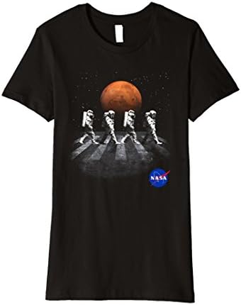 Womens NASA T-Shirt Walking Astronauts in Space Mars Small Black