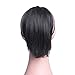 Oubeca Synthetic Claw Clip Ponytail Extensions Straight Short Pony Tail Hair Pieces For Women (1B Natural Black)