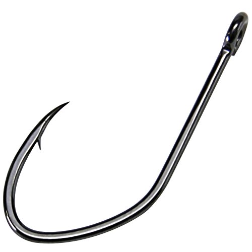 Gamakatsu 225911 Big River Bait Open Eye NS Hook (25 Pack), Size 1/0, Black