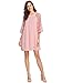 MAKEMECHIC Women's Casual Crewneck Half Sleeve Summer Chiffon Tunic Dress Pink S