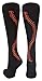 MadSportsStuff Softball Socks with Stitches Over the Calf (Black/Orange, Small)