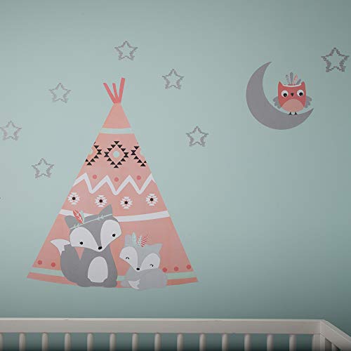 Lambs & Ivy Little Spirit Jumbo Wall Decals/Appliques Gray, Coral