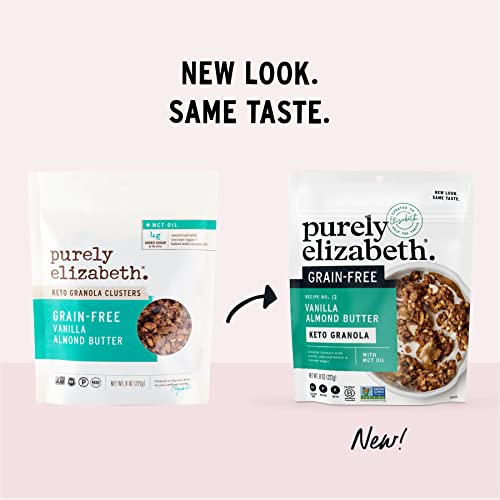 Purely Elizabeth, Vanilla Almond Butter, Keto Granola with MCT Oil