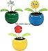 Set of 3 Dancing Flowers ~ 1 Lily+1 Smiley Sunflower+ 1 Rose in Assorted Colorful Pots Solar Toy Holiday Birthday Gift Home Decor US Seller