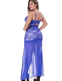 LINGERLOVE Vestido largo largo de lencería sexy para dama