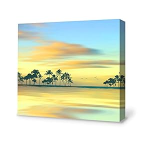 Canvas Wall Art for Living Room,Bedroom Home Artwork Paintings Secret Paradise Under The Moonlight Ready to Hang - 12x12 inches