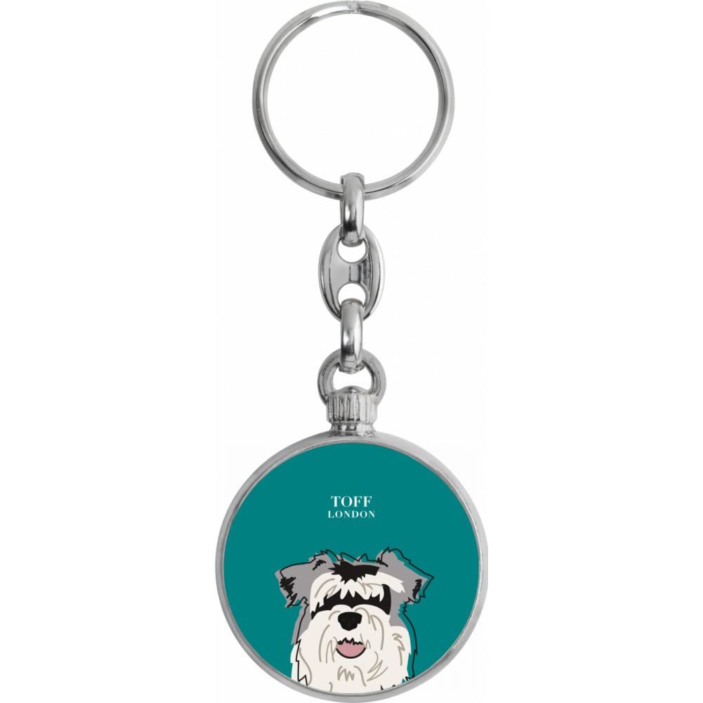 Toff London Grey Miniature Schnauzer Dog Head Keyring