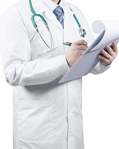 Utopia Wear Professional Lab Coat for Men - Laboratory Coat 41 Inch Kick Pleat, White - Thumbnail 2
