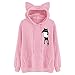 Keliay Bargain Womens Cat Print Long Sleeve Hoodie Sweatshirt Hooded Pullover Tops Blousethumb 3