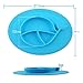 Silicon Suction Placemat and Plate for Kids, Toddlers, Children, and Babies. Perfect for feeding in a highchair, BPA Free, Built in Bowl (Blue)