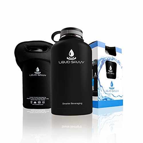 Liquid savvy 64 oz insulated water bottle with cup lid …