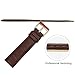 TStrap Genuine Leather Watch Bands 22mm Brown Leather Watch Strap with Rose Gold Pin Buckle for Men Women