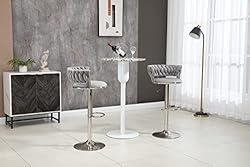 Kakotito 360° Velvet Swivel Bar Stools with Low