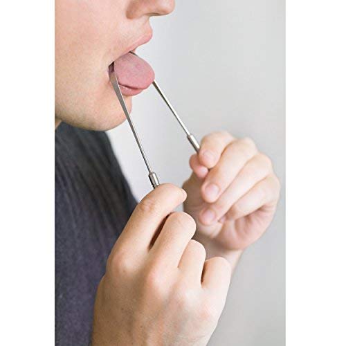Tongue Scraper Cleaner - Medical Grade Stainless Steel Metal - Get Rid of Bacteria and Bad Breath - by Wowe LifeStyle Products