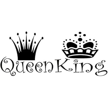 Boodecal 22 Inches X 10 Inches Queen King Black Lettering Art