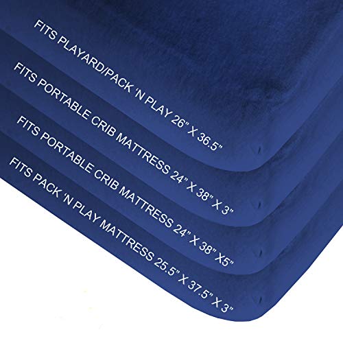 2 Fitted+Portable+Playard+Microfiber+Preshrunk