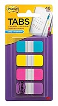 Post-it Tabs, .625 x 1.5 Inches, 4 Colors, 10/Color, 40/Dispenser (676-AYPV)