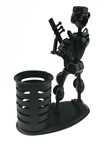 Creative Fashion Black Iron Musician Pen Container Holder For Home Office Desk Decoration Perfect Friend Child Toy Gift A05521-1(Electric Guitar) - Thumbnail 3