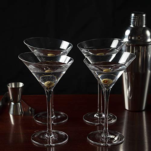 LEMONSODA Slanted Martini Glasses Set of 4 Crystal Clear Martini Glass