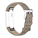 Tobfit Compatible with Fitbit Alta HR and Fitbit Alta Leather Bands Replacement Leather Watch Bands with Stainless Steel Buckle Compatible with Fitbit Alta HR and Alta (Chocolate Brown+Suede Grey)