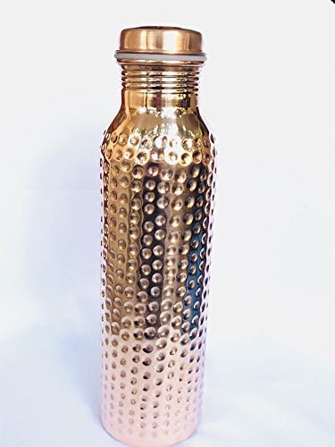 MHE-100% Pure Handmade Hammered Copper Bottle-750 ml, Leak Proof & Joint Free for Ayurvedic Health Benefits