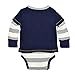 Burt's Bees Baby Baby Boys' Organic Henley 2-fer Bodysuit, Starry Night Stripe, 18 Months