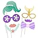 18Pcs Mermaid Birthday Party Photo Booth Accessory with Bamboo Sticks Creative Party Decoration Supplies