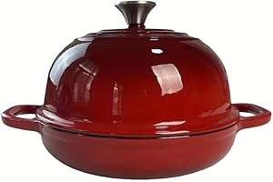 Enameled Cast Iron Bread Oven, 5 Qt Dutch Oven for Sourdough Bread Baking, Round Bread Oven for Bread Baking, Non-Stick Ename