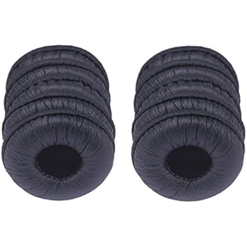 Bingle Ear Cushions Leatherette Spare Replacement for Plantronics Supra Plus Encore and Most Standard Size Office Telephone Headsets H251 H251N H261 H261N H351 H351N H361 H361N (10 Pack)(BEC-LTH10)